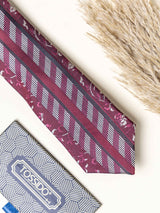 Maroon Floral Necktie Gift - set - TOSSIDO