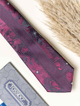 Maroon Floral Necktie Gift - set - TOSSIDO