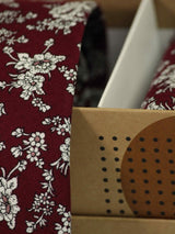 Maroon Floral Necktie & Pocket Square Giftset - TOSSIDO