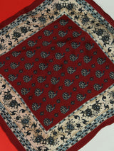 Maroon Floral Silk Pocket Square - TOSSIDO