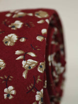 Maroon Floral Skinny Necktie - TOSSIDO