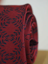 Maroon Floral Woven Necktie - TOSSIDO