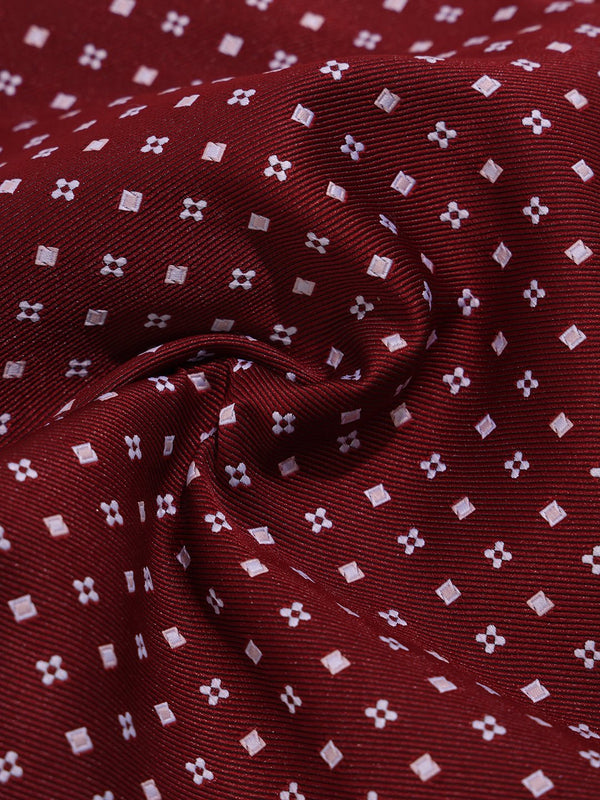 Maroon Geometric Pocket Square - TOSSIDO