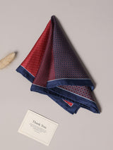 Maroon Geometric Silk Pocket Square - TOSSIDO