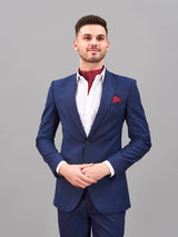 Maroon Geometric Woven Cravat & Pocket Square Set - TOSSIDO