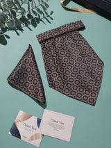 Maroon Medallion Woven Cravat & Pocket Square Set - TOSSIDO
