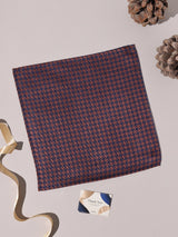 Maroon & Navy Houndstooth Performance Silk™ Pocket Square - TOSSIDO
