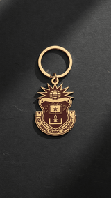 Maroon on Gold JGU Crest Laminated Keychain - TOSSIDO