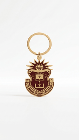 Maroon on Gold JGU Crest Laminated Keychain - TOSSIDO