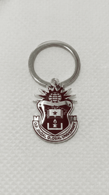 Maroon on Silver JGU Crest Laminated Keychain - TOSSIDO