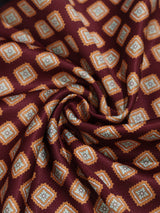Maroon & Orange Geometric Pocket Square - TOSSIDO