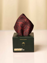 Maroon Paisley Jacquard Pocket Square - TOSSIDO