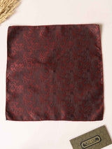 Maroon Paisley Jacquard Pocket Square - TOSSIDO