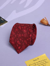 Maroon Paisley Micro Fiber Necktie - TOSSIDO
