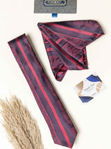 Maroon Paisley Necktie Gift - set - TOSSIDO