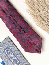 Maroon Paisley Necktie Gift - set - TOSSIDO