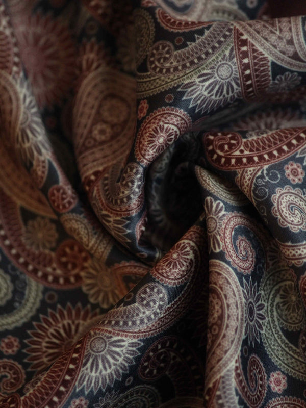 Maroon Paisley Pocket Square - TOSSIDO
