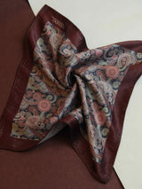 Maroon Paisley Pocket Square - TOSSIDO