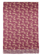 Maroon Paisley Stole & Pocket Square Set - TOSSIDO
