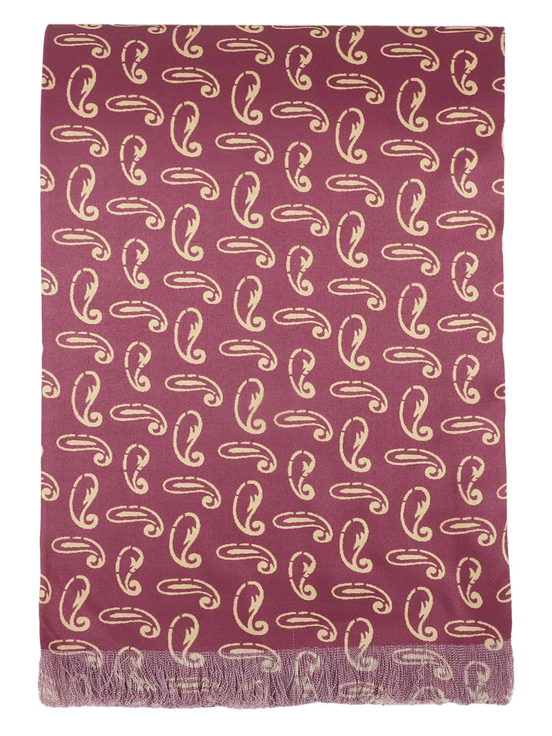 Maroon Paisley Stole & Pocket Square Set - TOSSIDO