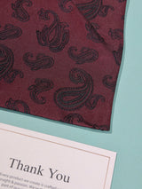 Maroon Paisley Woven Cravat & Pocket Square Set - TOSSIDO