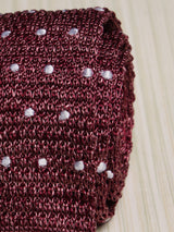 Maroon Polka Silk Knitted Necktie
