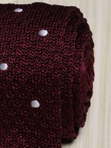 Maroon Polka Silk Knitted Necktie