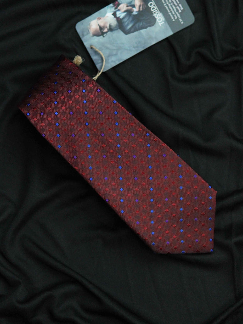 Maroon Polyester Necktie - TOSSIDO