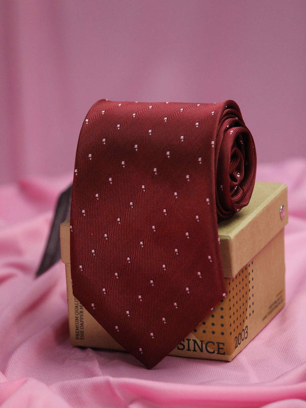 Maroon Polyester Necktie - TOSSIDO