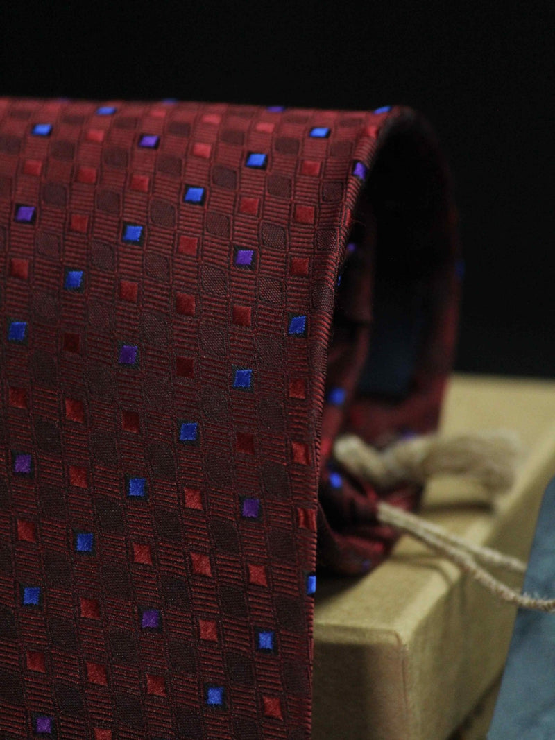 Maroon Polyester Necktie - TOSSIDO