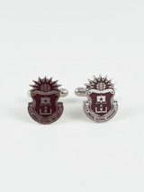 Maroon & Silver Logo Crest Cufflinks - TOSSIDO