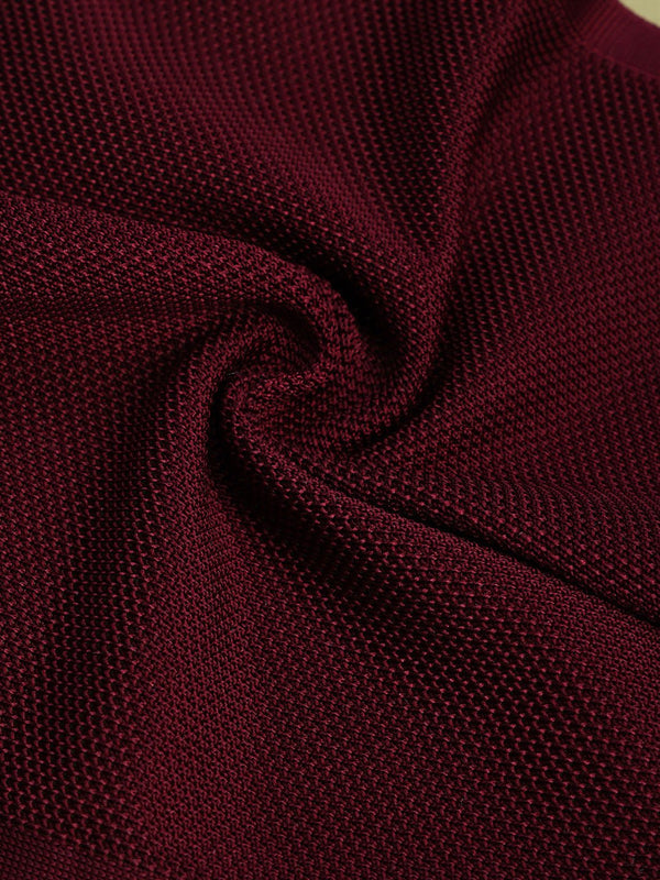 Maroon Solid Knitted Pocket - TOSSIDO