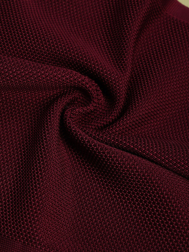 Maroon Solid Knitted Pocket - TOSSIDO