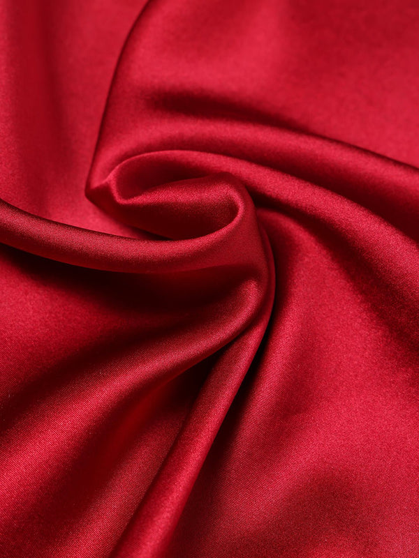 Maroon Solid Silk Pocket Square - TOSSIDO