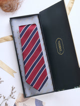 Maroon Stripes Woven Silk Necktie - TOSSIDO