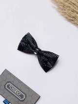 Matte Black Mosaic Bowtie Brooch - TOSSIDO