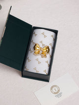 Matte Gold Pearl Bow Brooch - TOSSIDO