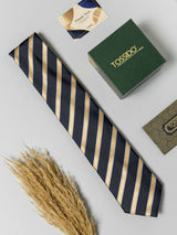 Midnight Black & Gold Stripe Necktie - TOSSIDO