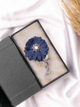 Midnight Bloom Fabric Flower Brooch - TOSSIDO