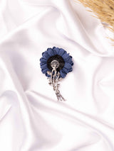 Midnight Bloom Fabric Flower Brooch - TOSSIDO