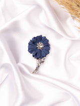 Midnight Bloom Fabric Flower Brooch - TOSSIDO