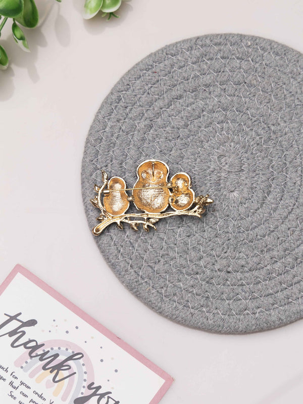 Midnight Glow Owl Trio Brooch - TOSSIDO