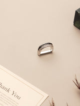 Midnight Onyx Pavé Necktie Ring
