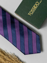 Midnight Plum Stripe Necktie - TOSSIDO