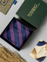 Midnight Plum Stripe Necktie - TOSSIDO