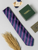 Midnight Plum Stripe Necktie - TOSSIDO