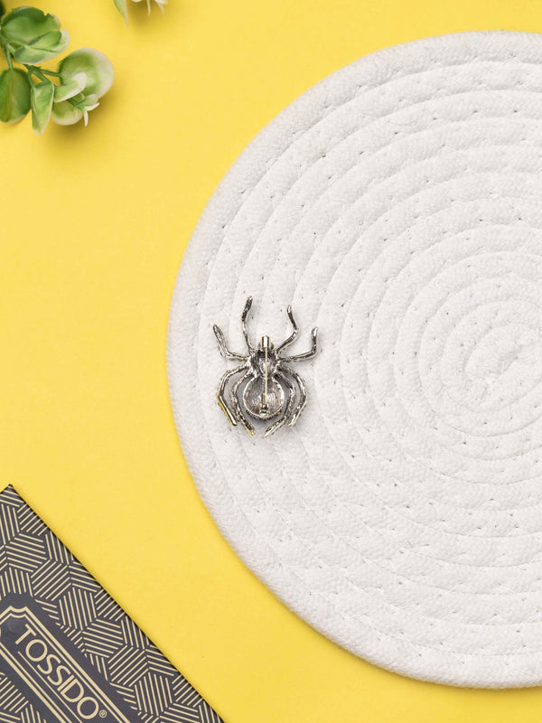 Midnight Web Sparkling Spider Brooch - TOSSIDO