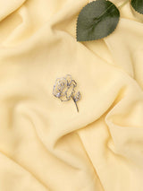 Minimal Silver Rose Brooch - TOSSIDO