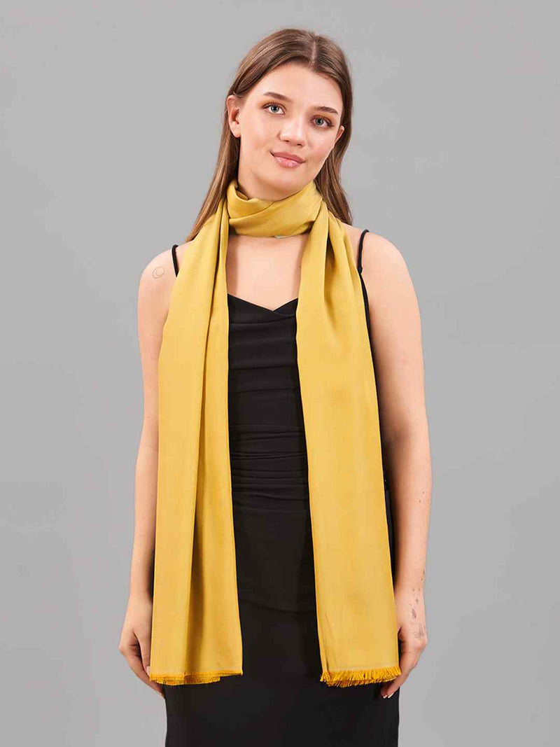 Mint and Mustard Reversible Kashmiri Stole - TOSSIDO