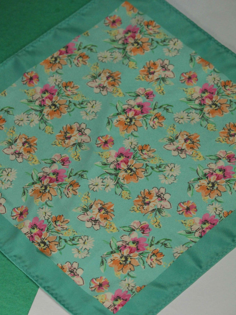Mint Green Floral Pocket Square - TOSSIDO